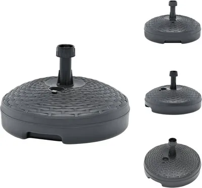 Image de vidaXL Pied de parasol sable/eau 20L Anthracite Plastique Rotin - Pied de parasol