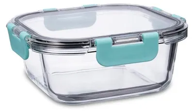 Produktbild von Quid Purity Behälter aus luftdichtem Glas, 16 x 16 x 6,9 cm, 80 ml, transparent