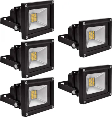 Produktbild von Greenmigo 5 Stücke 20W SMD LED Fluter Strahler warmweiss IP65 Wandleuchter Flulicht Flutbeleuchtung LED Gartenlampe Außenstahler