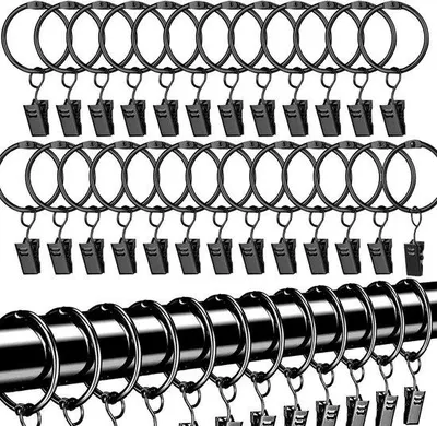 Produktbild von Metallene Hängeklammern, 25 Stück Hängeclip, 32 mm Hängeklammern aus Edelstahl, schwarz