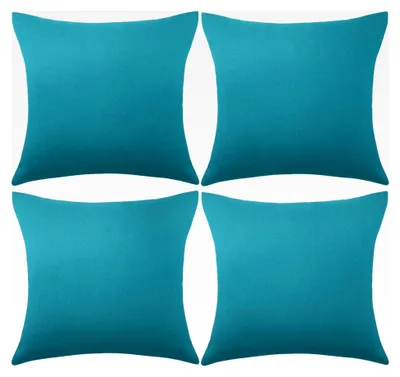 Produktbild von Dekorative wasserdichte Kissenbezüge für den Außenbereich, quadratisch, für Terrasse, Balkon, Garten, mit PolyurethanBeschichtung, 45,7 x 45,7 cm (Blaugrün), 4 Stück
