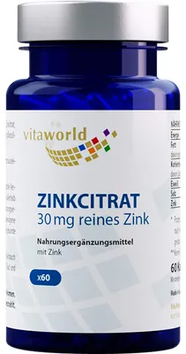 Produktbild von Vitaworld Zinkcitrat 30 mg Kapseln, 60 St. Kapseln