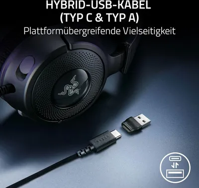 Produktbild von RAZER Kraken V4 X Kabelgebundenes Gaming-Headset, Schwarz (Kompatibel mit PC), Farbe:Schwarz