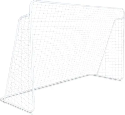 Obrázek produktu pro Fotbalová branka FCH s PE sítí, 240*150*90 cm, vhodná pro vnitřní i venkovní použití, bílá barva