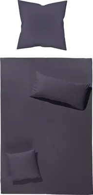 Produktbild von Erwin Müller Bettwäsche Würzburg" anthrazit 1x 155x220 cm + 1x 80x80 cm"