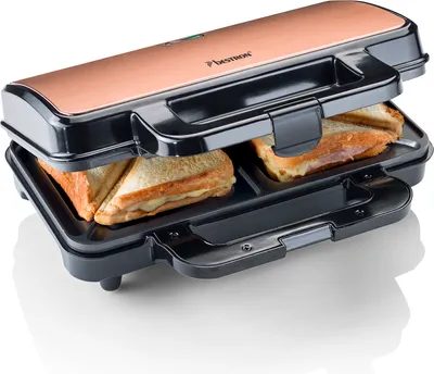 Produktbild von Bestron XL Antihaftbeschichteter Sandwichmaker, 900 Watt, Farbe: Kupfer