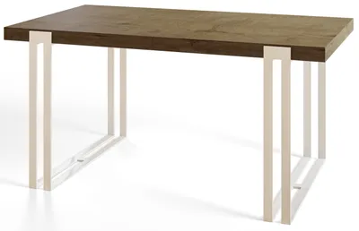 Produktbild von Rechteckiger Esstisch Ausziehbar Rosa, Moderner Wohnzimmertisch 140-240x80x77 cm, Lefkas mit Metallbeinen in Weiß