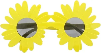 Produktbild von Sonnenblumenförmige Sonnenbrille, Kunststoff, Partydekoration
