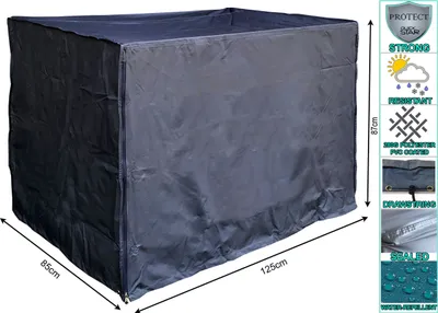Produktbild von Gitterbox Abdeckung 125x85x87cm Schwarz Schutzhülle Abdeckplane