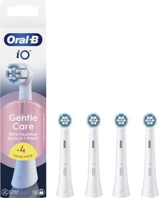 Produktbild von Elektrische Zahnbürstenköpfe, Oral-B iO, Sanfte Reinigung Weiß, 4er Pack, Sensibles Zahnfleisch