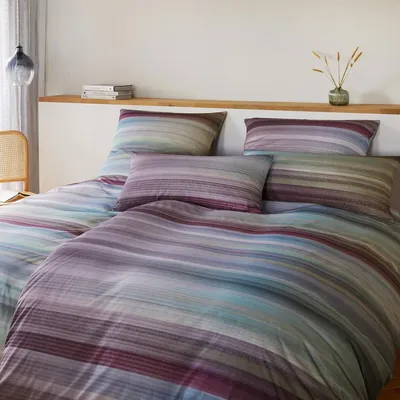 Produktbild von elegante Mako-Jersey-Bettwäsche-Garnitur Swoosh Farbe Pastell Größe 135x200+80x80