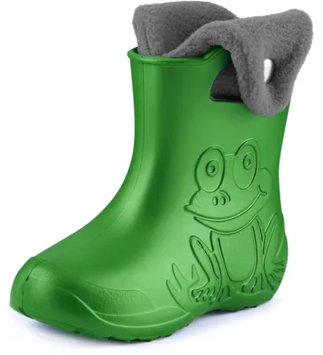 Produktbild von Ladeheid Eva Kinder Jungen Mädchen Gummistiefel Regenschuhe gefüttert LA-CA-04 (Smaragdgrün/Grau, 30/31 EU)