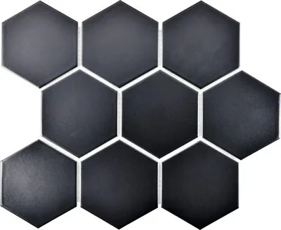 Produktbild von Keramikmosaik HX 115 25,6x29,5 cm schwarz matt