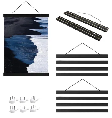 Magnetische Posterleiste A3 31 cm schwarz Holz 3 Stück