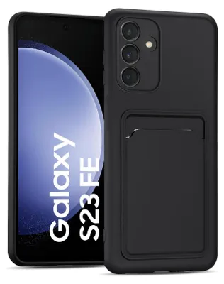 Produktbild von Handyhülle für Samsung Galaxy S23 FE Hülle Silikon Schutzhülle mit Kartenfach Slim Wallet Case, Schwarz