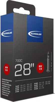 Zdjęcie produktu dla Dętka Schwalbe SV 15 w folii 28x3/4-1 1/8" 18/28-622/630 SV40mm