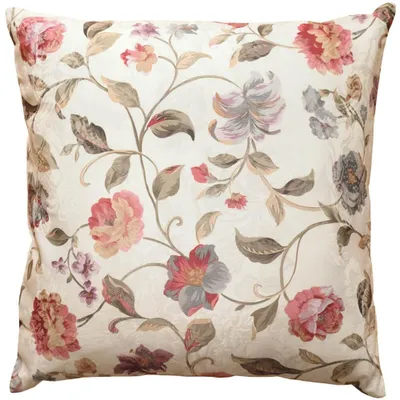 Immagine prodotto di Copricuscino fiori colorati su tessuto jacquard 50x50 cm misto cotone