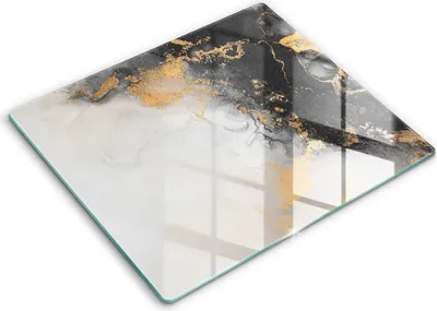 Produktbild von Abdeckung Glas - Küchenabdeckung - 60x52 cm - Abdeckplatte -Abstraktion mit Gold