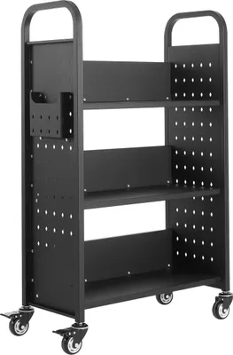 Immagine prodotto di Carrello portatutto a 3 ripiani con ripiani a L su un solo lato, colore nero