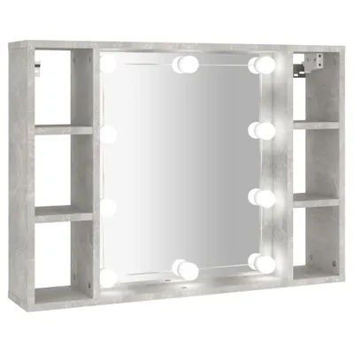 Obrázok produktu pre Zrkadlová skrinka s LED betónová sivá 76x15x55 cm