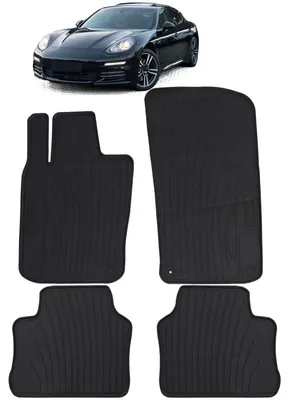 Productafbeelding van Premium rubberen vloermatten, voor en achter, voor Porsche Panamera 970, modeljaren 2009-2016