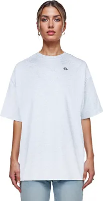 Produktbild von Nika F Damen Oversize-Shirt Logostickerei Rundhals dicker Stoff