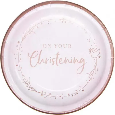 Produktbild von 8 Deine Taufe Teller Rosa 23cm