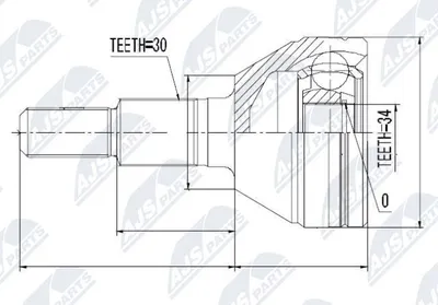 Produktbild von NTY Gelenksatz Antriebswelle Vorne Links Vorne Rechts für CHEVROLET CAPTIVA (C100, C140) NPZ-DW-006