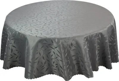 Produktbild von Tischdecke Fleckenresistente Abwaschbar 154 Graphit Blatt 130 cm Rund