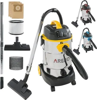 Immagine prodotto di Aspirapolvere industriale da 1600 W | Aspirapolvere per liquidi e solidi con serbatoio da 30 litri | Potente aspirapolvere multifunzionale per interni ed esterni