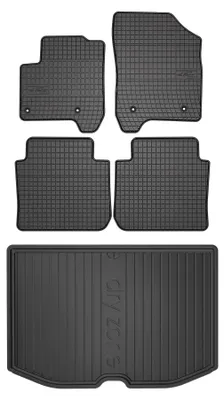 Productafbeelding van Rubberen automatten + kofferbakmat voor Citroen C3 Picasso 2008-2017 (MPV) – 5-delig, zwart, op maat – Wielganizator SolidPRO