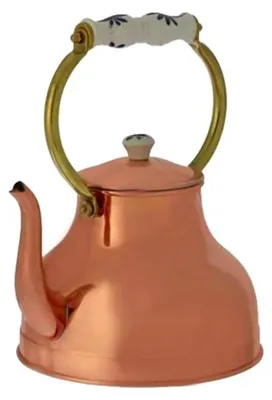Produktbild von Wasserkessel, Teekessel - aus Kupfer, mit Porzellanhenkel, 1,5L
