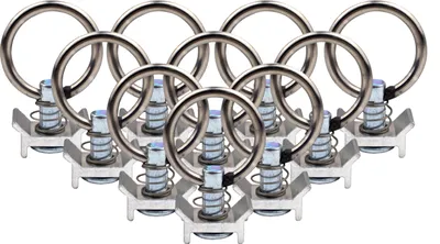 Produktbild von Singlefitting für Airlineschienen zur Ladungssicherung 10er Set - Endbeschlag bis zu 900kg (0,9 Tonnen) belastbar - Hochwertige Zurrschienen Verzurrösen - Airline Zubehör
