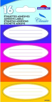 Produktbild von 16 etichette per la scuola - Blocco ovale - Colori caldi