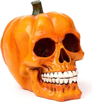 Produktbild von Kürbis-Schädel Puckator Totenkopf Skull Halloween ca. 10x15x12,5 cm Kunstharz