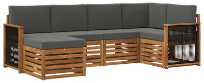 Produktbild von vidaXL Outdoor-Sofagarnitur 5 stk. Natur und Anthrazit