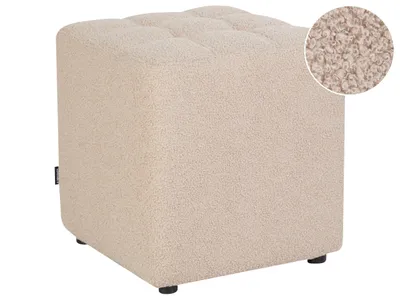 Produktbild von BELIANI Pouf Hocker Beige Bouclé-Stoffbezug Gesteppt Quadratisch 38 x 38 cm Modern Sitzhocker für Flur Wohnzimmer Garderobe Schlafzimmer Kinderzimmer