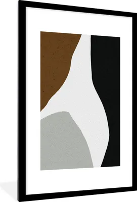 Produktbild von MuchoWow® Gerahmtes Poster Minimalismus - Gestaltung - Formulare 60x90 cm - Poster mit Schwarzem Bilderrahmen Wandposter Rahmen Foto Bilder - Dekoration - Wandposter Wohnzimmer - Hochwertig