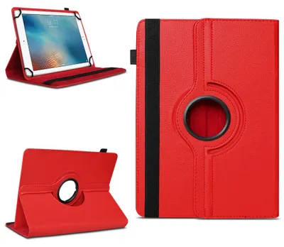 Produktbild von Tablet Hülle für Apple iPad 2017 2018 2019 2020 Tasche Schutzhülle Case DrehbarFarben:Rot
