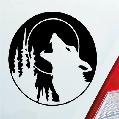 Produktbild von Auto Aufkleber Wolf Heulen Tuning Tier Animal Werfolf 10x10 cm Schwarz Matt Sticker Heckscheibenaufkleber