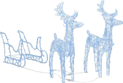 Produktbild von Rentiere & Schlitten Weihnachtsdekoration 160 LEDs 130 cm Acryl