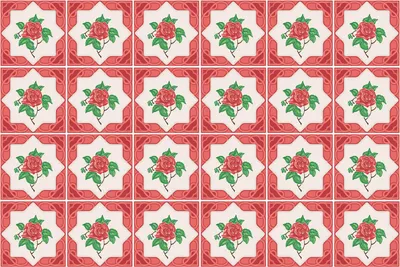 Produktbild von Fliesenaufkleber 15x15 cm – 24 Stück – Selbstklebend – Wasserfest – Pflegeleicht – Hitzebeständig – Für Küche & Bad – Florale Rosenmotive