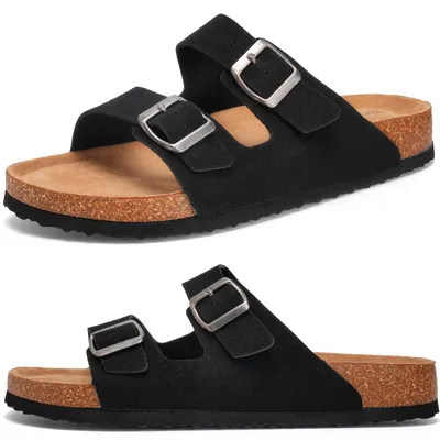 Produktbild von Leder-Sandalen Uni, Antistatische Pantoffeln, Bequeme Arbeitsschuhe
