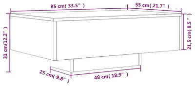 Zdjęcie produktu dla vidaXL Stolik kawowy z oświetleniem LED betonowy szary 85x55x31 cm
