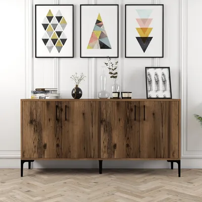 Produktbild von Skye Decor, Kiev 160 - Walnut, Konsole, Nussbaum, 100 % MELAMINBESCHICHTETE SPANPLATTEN, 160 x 35 x 78 cm
