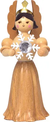 Produktbild von Engel mit Schneekristall (7cm) von Drechslerei Kuhnert