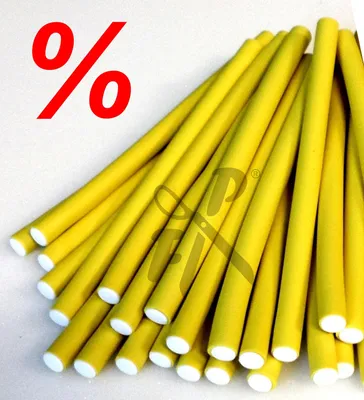 Produktbild von AKTION - - Artikel - Papilotten - Flex-Wickler Set - 10 mm gelb (von deutschem Friseurbedarf-Fachhändler!) (24 Stck.)