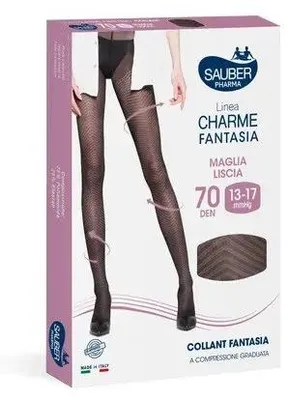 Immagine prodotto di Calza Sauber Charme Fantasia 70 Spigata Chic Nero Taglia 4