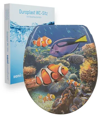 Produktbild von sanicomfort WC-Sitz, Duroplast, mit Absenkautomatik, Toilettensitz passend für alle handelsüblichen WC-Becken (Aquarium)