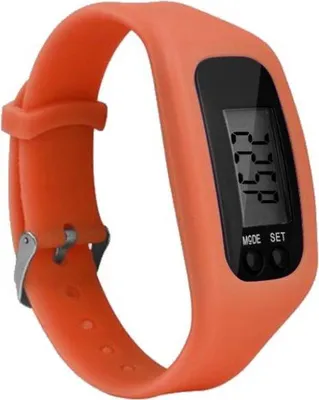 Produktbild von Jumadas Schrittzähler – LCD-Uhr – Armband – Tracker – Silikon – breit – Orange